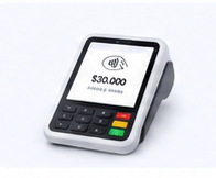 Terminal POS mostrando cobro de $30.000